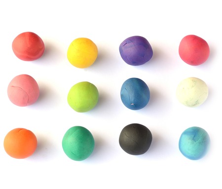 set of plasticine on white background の写真素材