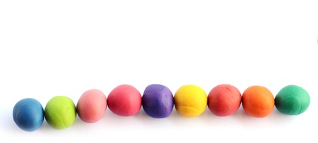 set of plasticine on white background の写真素材