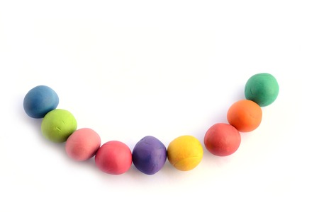 set of plasticine on white background の写真素材