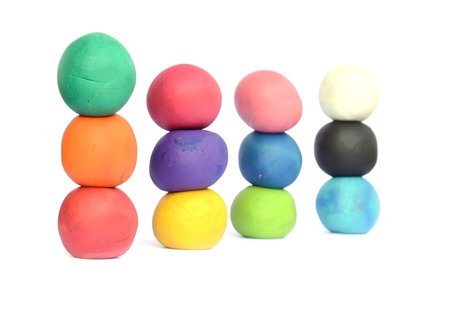 set of plasticine on white background の写真素材