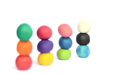 set of plasticine on white background の写真素材