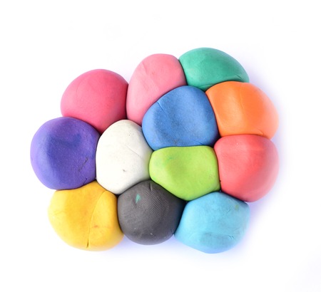set of plasticine on white background の写真素材