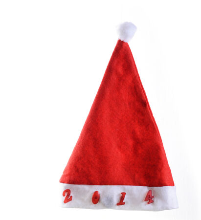 Santa Hat 2014 isolated on white Backgroundの写真素材