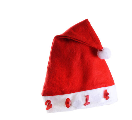 Santa Hat 2014 isolated on white Backgroundの写真素材