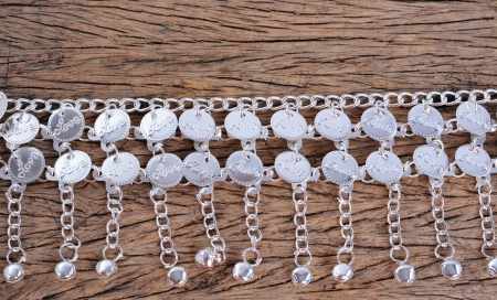 Silver necklaceの写真素材