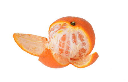 Orange fruit isolated on whiteの写真素材