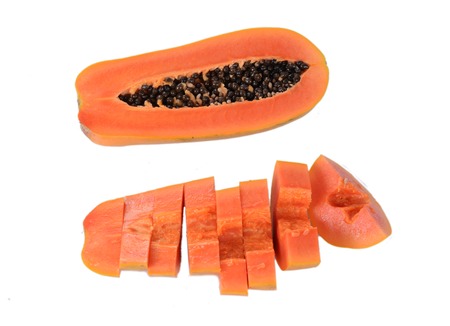 Fresh and tasty papaya isolatedの写真素材