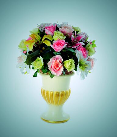 many flower and flower potの写真素材