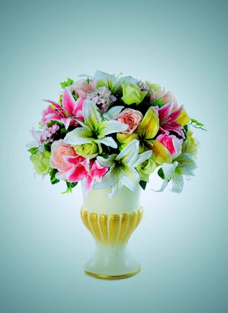 many flower and flower potの写真素材