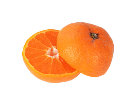 Orange fruit isolated on whiteの写真素材