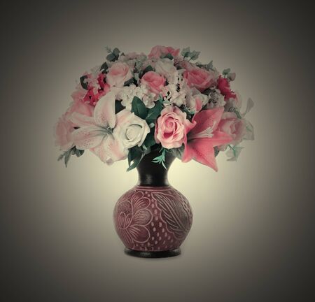 many flower and flower potの写真素材