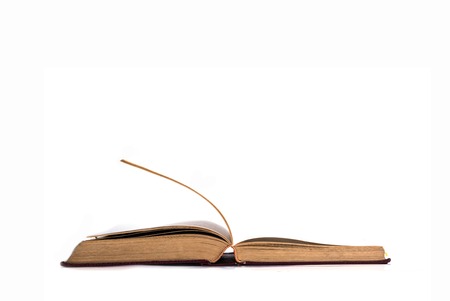 Open book isolated on white backgroundの写真素材