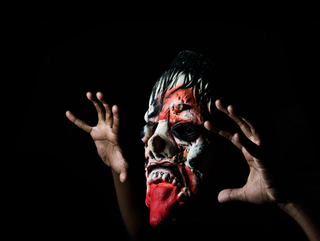 Scary zombie face, have blank space for text, halloween conceptの写真素材
