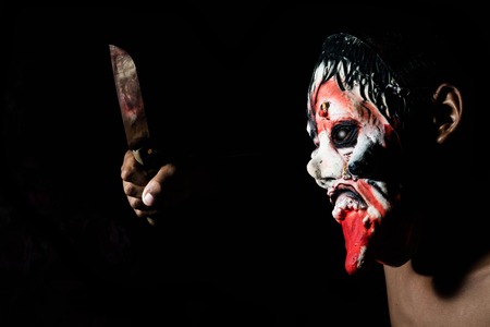 Scary zombie face, have blank space for text, halloween conceptの写真素材