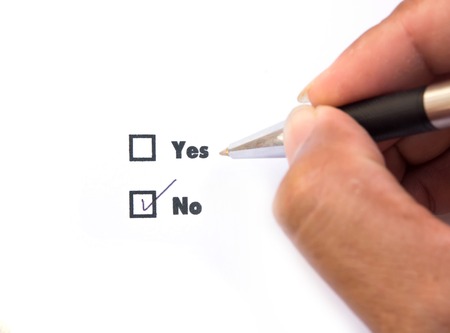 Yes and No check boxes, check No