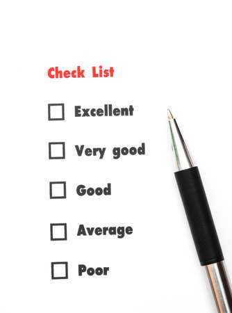 blank space Tick placed excellent,very good,good,average,poorの写真素材