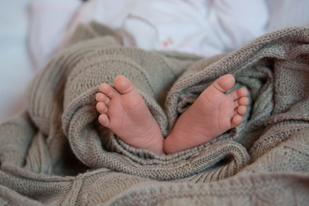 Infant Baby leg newbornの写真素材