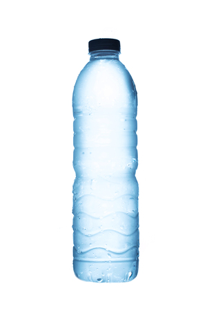 plastic water bottle isolated on whiteの写真素材