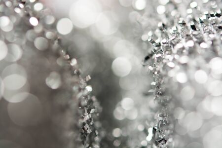 abstract silver white bokeh lights background