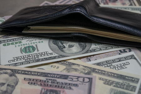 Billie dollar with wallet.の写真素材