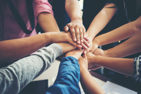 Teamwork togetherness collaboration, business teamwork concept.の写真素材