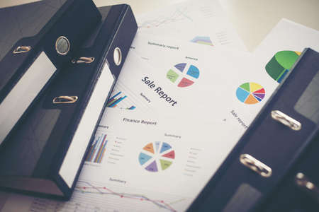 Close up document file and business chart waiting for business meetingの写真素材