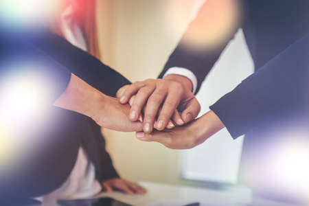 Business teamwork join hands together. Business teamwork success conceptの写真素材