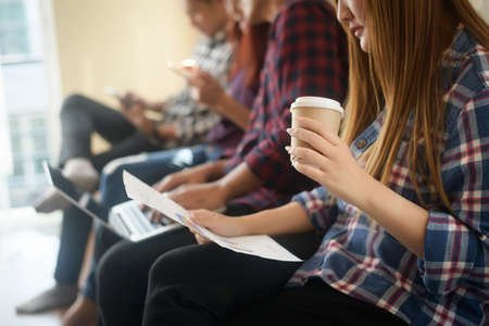 Business meeting. Group of business people working relax time in office.の写真素材