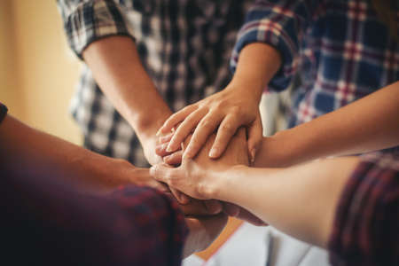 Business teamwork join hands together. Business teamwork success conceptの写真素材