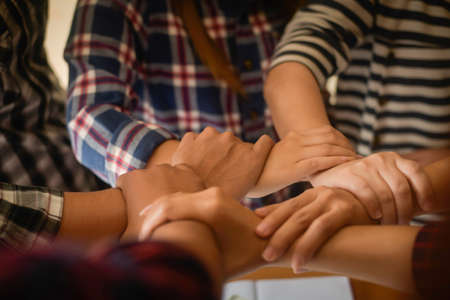 Business teamwork join hands together. Business teamwork success conceptの写真素材