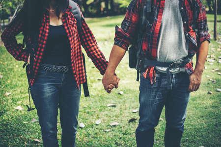 Couple in love holding hands. Love concept.の写真素材