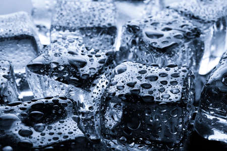 Ice cubes with water dropの写真素材