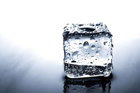 Ice cubes with water dropの写真素材