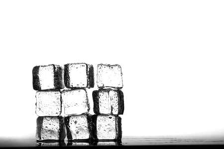 Ice cubes with water dropの写真素材