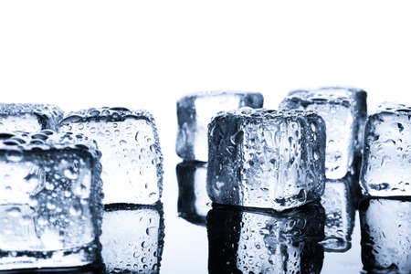 Ice cubes with water dropの写真素材