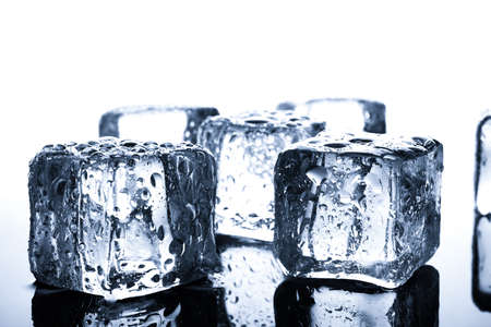 Ice cubes with water dropの写真素材