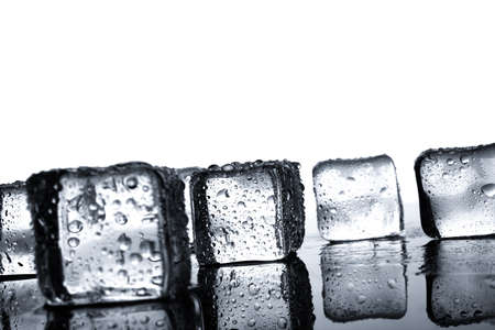 Ice cubes with water dropの写真素材