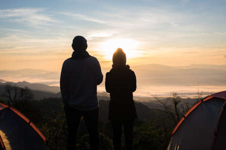 Young looking beautiful mountainの写真素材