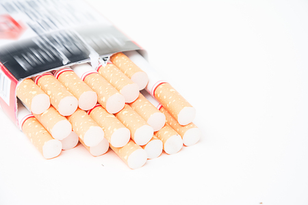 cigarette on white backgroundの写真素材