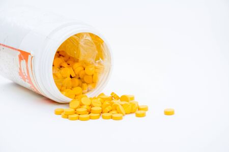 pills with medician pill bottle close-upの写真素材