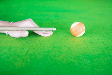 Playing the snooker in bar