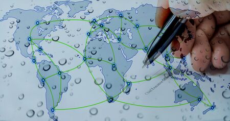 Business e-commerce sign on the financial conceptの写真素材