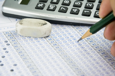 the answer sheet for examination test of studentの写真素材