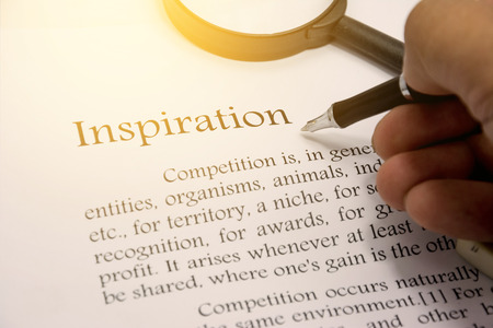 inspiration text of mind focus word on white backgroundの写真素材