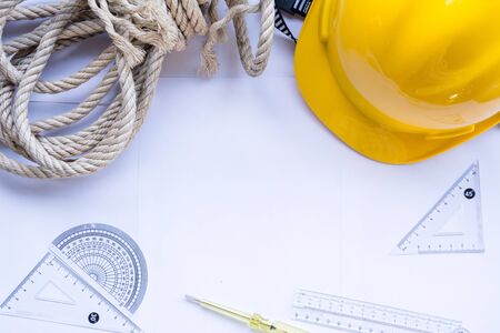 civil engineer with tool equipment top view