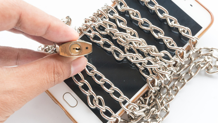 mobile smart phone unlock lock close up viewの写真素材