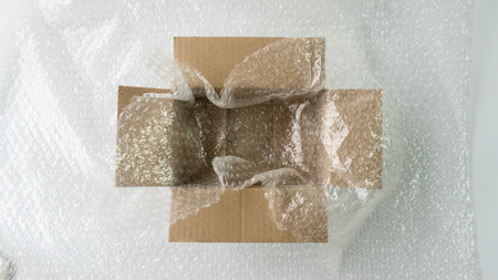 box parcel packaging for logistic transport and deliveryの写真素材