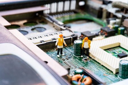 figurine maintenance team model repair main board computerの写真素材