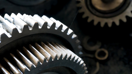 close up gear wheel rotate concept. spare part of vehicle car.の写真素材