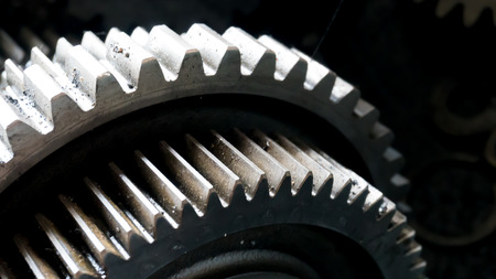 close up gear wheel rotate concept. spare part of vehicle car.の写真素材